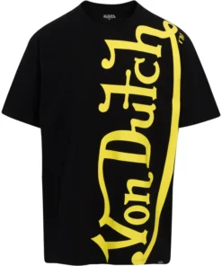 BLACK & YELLOW VERTICAL LOGO SS TEE