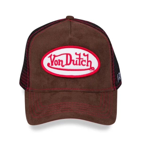 Brown Suede & Red Trucker