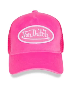 Hot Pink Crush Velvet Trucker