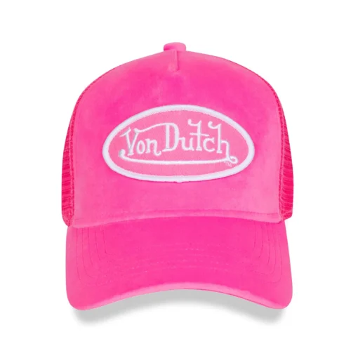 Hot Pink Crush Velvet Trucker