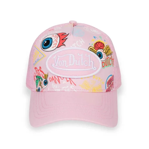 Jax Pink All-Over-Print Trucker