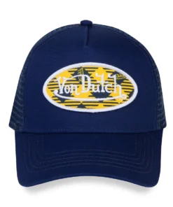 Navy & Yellow Plaid Trucker