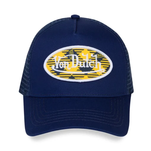 Navy & Yellow Plaid Trucker