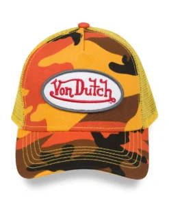 Orange Yellow Camo Trucker