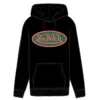 PINK & GREEN OVAL LOGO BLACK HOODIE