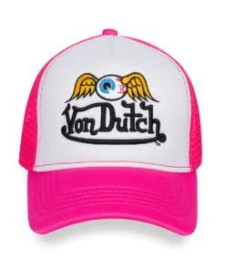 Pink Flying Eyeball Wordmark Trucker