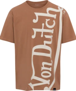 TAUPE & OFF-WHITE VERTICAL LOGO SS TEE