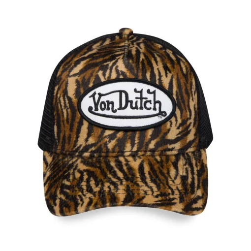 Tiger Stripe Velvet Trucker