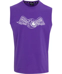 VON DUTCH ORIGINALS FLYING EYEBALL PURPLE SLEEVELESS TEE