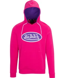 VON DUTCH ORIGINALS LOGO PATCH FUSCHIA HOODIE