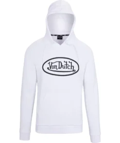 VON DUTCH ORIGINALS LOGO PATCH WHITE HOODIE