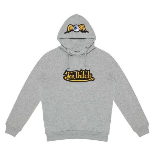 Von Dutch Black Gold Oval Logo Grey Hoodie