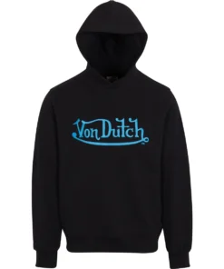 Von Dutch Blue Logo On Black Hoodie