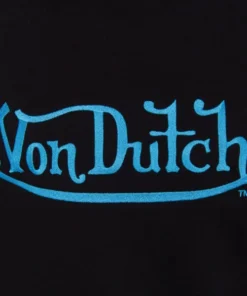 Von Dutch Blue Logo On Black Hoodie