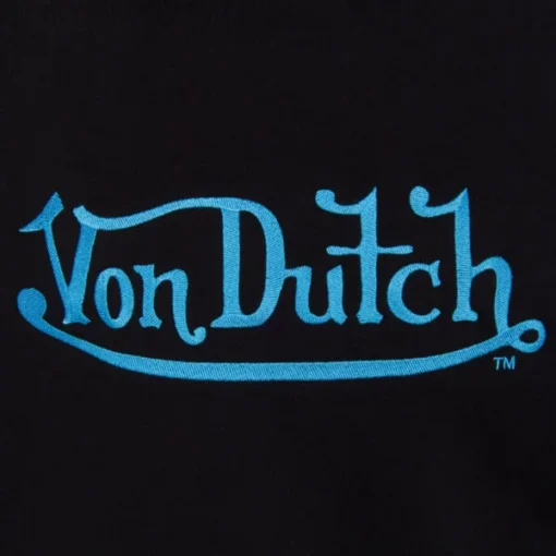 Von Dutch Blue Logo On Black Hoodie