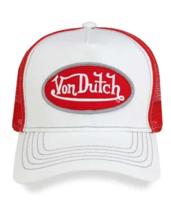 White & Red Trucker